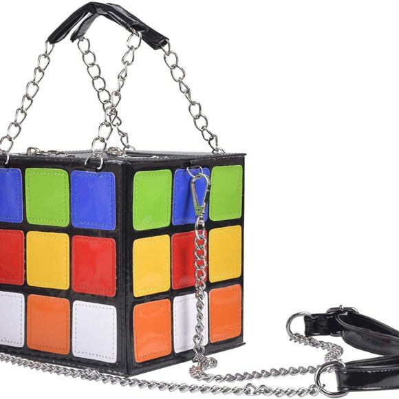 Handbags - Women's Cute Cube Shape Handbag Magic Shoulder Bag Clutch Bag With Super Long Sh